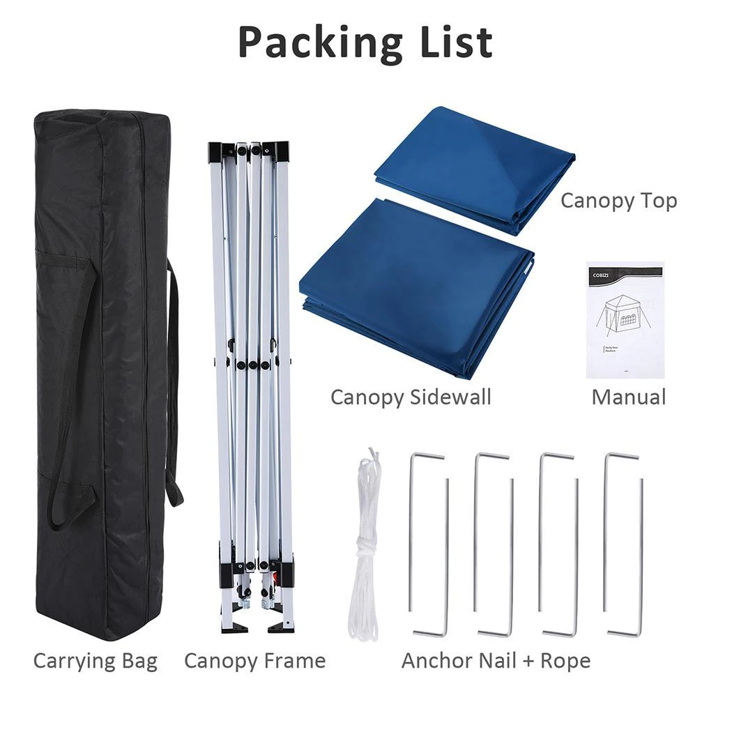 Cheap Goat Tents COBIZI Shade Shelter Portable Tent Pavilion Gazebo Right Angle Folding Shed 4 Side Tent Panels Picnic  Waterproof Canopy Cover Tents 